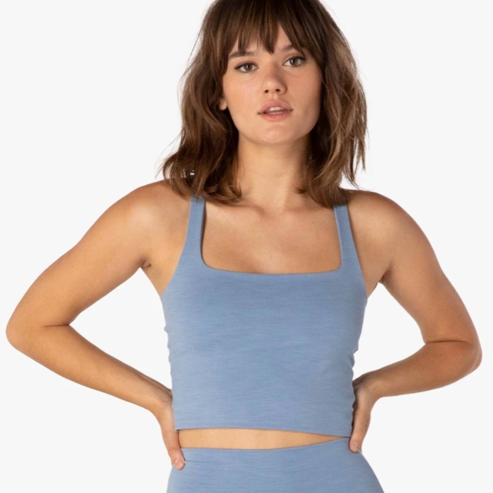 SOLD OUT Beyond Yoga Heather Rib Square Neck Crop